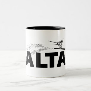 Caneca De Café Em Dois Tons Saltador de esqui Alta Utah