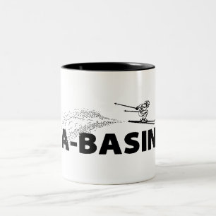 Caneca De Café Em Dois Tons Saltador de esqui Arapahoe Basin Colorado