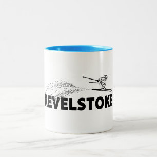 Caneca De Café Em Dois Tons Saltador de esqui Revelstoke Columbia Britânica
