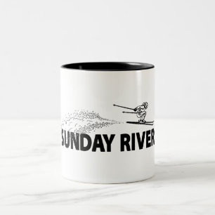 Caneca De Café Em Dois Tons Saltador de esqui Sunday River Maine