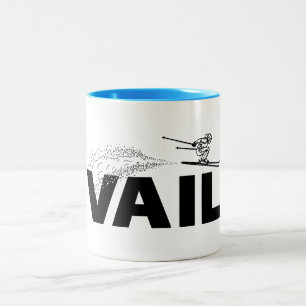 Caneca De Café Em Dois Tons Saltador de Esqui Vail Colorado