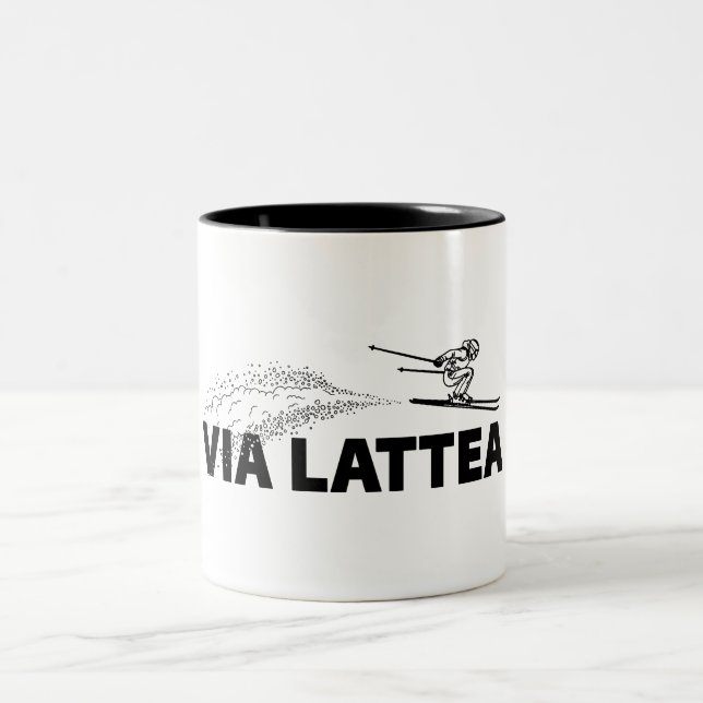 Caneca De Café Em Dois Tons Saltador de Esquí Via Lattea (Centro)