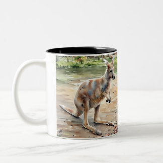 Caneca De Café Em Dois Tons Salto De Kangaroo Mug