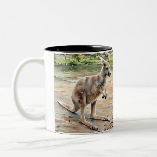 Caneca De Café Em Dois Tons Salto De Kangaroo Mug (Esquerda)