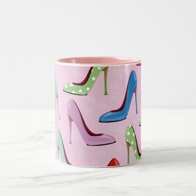 Caneca De Café Em Dois Tons saltos altos padrão (Centro)