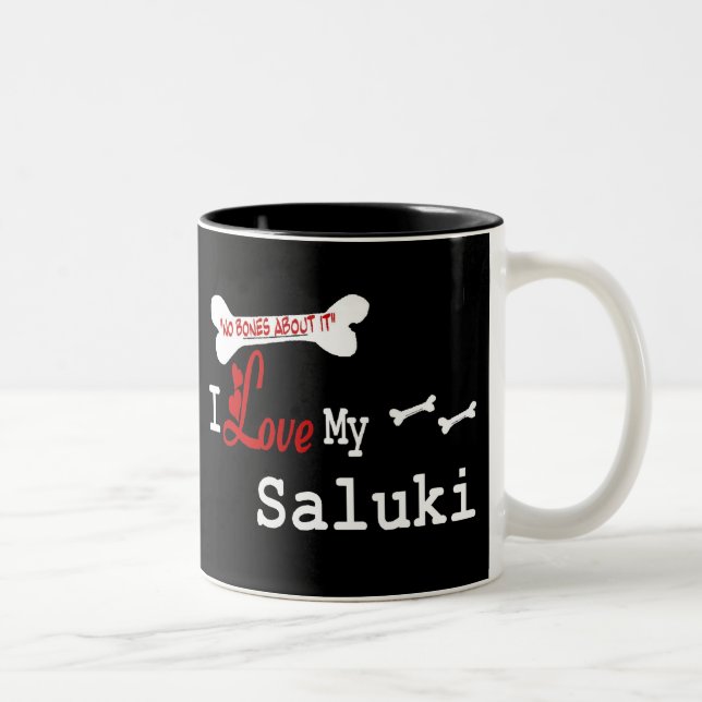 Caneca De Café Em Dois Tons Saluki (I Love) (Direita)