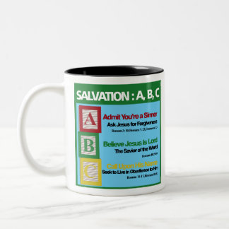 Caneca De Café Em Dois Tons Salvação ABC