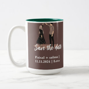 Caneca De Café Em Dois Tons Salvar a página de data