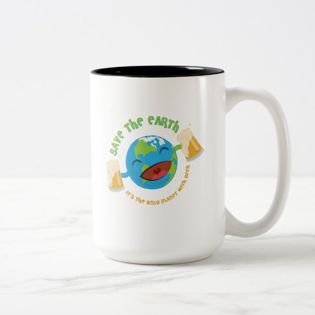 Caneca De Café Em Dois Tons Salvar a terra (Direita)