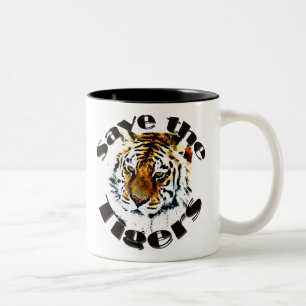 Caneca De Café Em Dois Tons Salvar os tigres