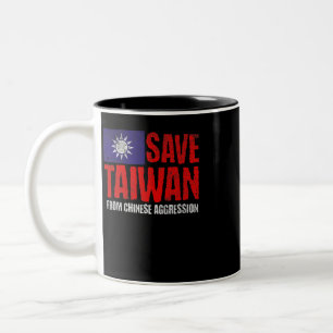 Caneca De Café Em Dois Tons Salvar Taiwan Anti Guerra Pró Paz Bandeira Taiwan