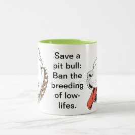 Caneca De Café Em Dois Tons Salvar um Touro de Pit: Proibir a Criação de Baixa