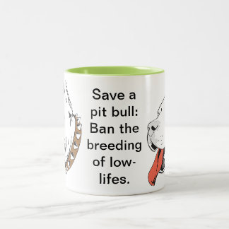 Caneca De Café Em Dois Tons Salvar um Touro de Pit: Proibir a Criação de Baixa