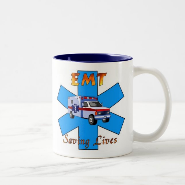 Caneca De Café Em Dois Tons Salvares vidas de EMT (Direita)