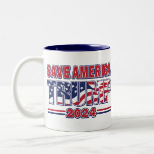 Caneca De Café Em Dois Tons Salve a América Trump 2024