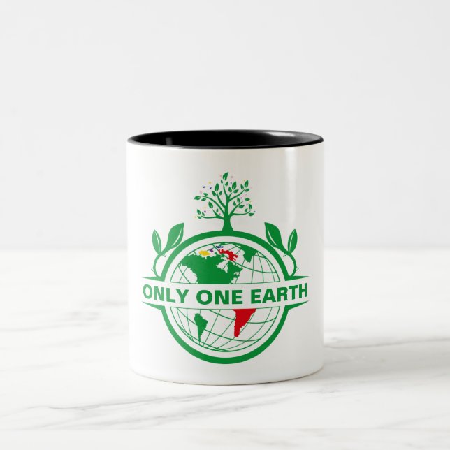 Caneca De Café Em Dois Tons Salve a terra Salve a vida (Centro)
