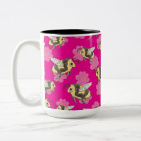 Salve as abelhas em fundo floral rosa