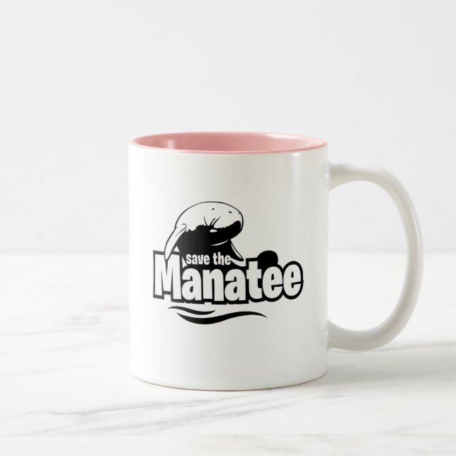 Caneca De Café Em Dois Tons Salve O Manatee Mug (Direita)
