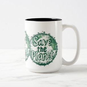 Caneca De Café Em Dois Tons Salve o planeta