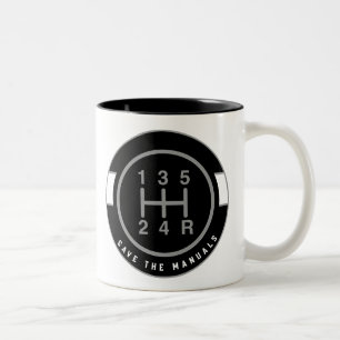 Caneca De Café Em Dois Tons Salve Os Manuais Entusiasta De Carro Com Câmbio Ma