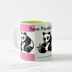 Caneca De Café Em Dois Tons Salve Panda BEARS - Guerreiro da Vida Selvagem - V