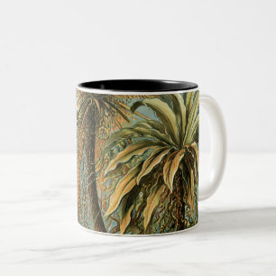 Caneca De Café Em Dois Tons Samambaia Palmeira Antiga Arte Botânica de Samamba