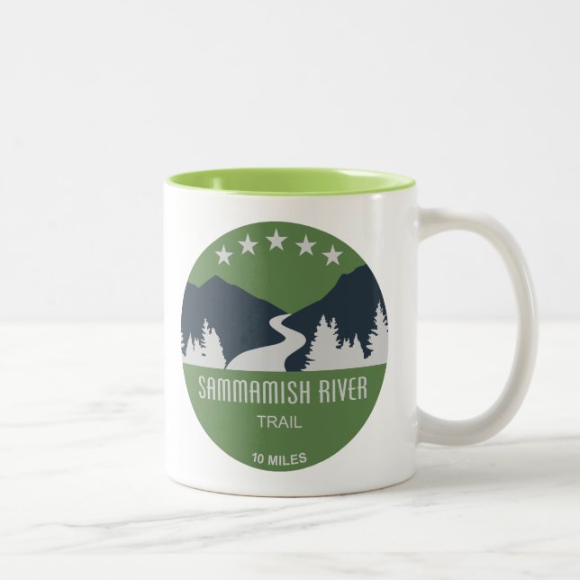 Caneca De Café Em Dois Tons Sammamish River Trail Washington (Direita)