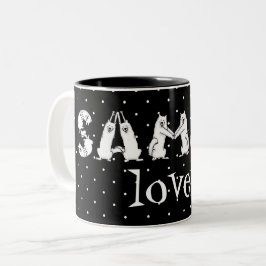 Caneca De Café Em Dois Tons Sammy Ortografou em Samoyed Dog Letters