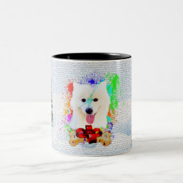 Caneca De Café Em Dois Tons Samoyed Engraçado e Fofo no Natal