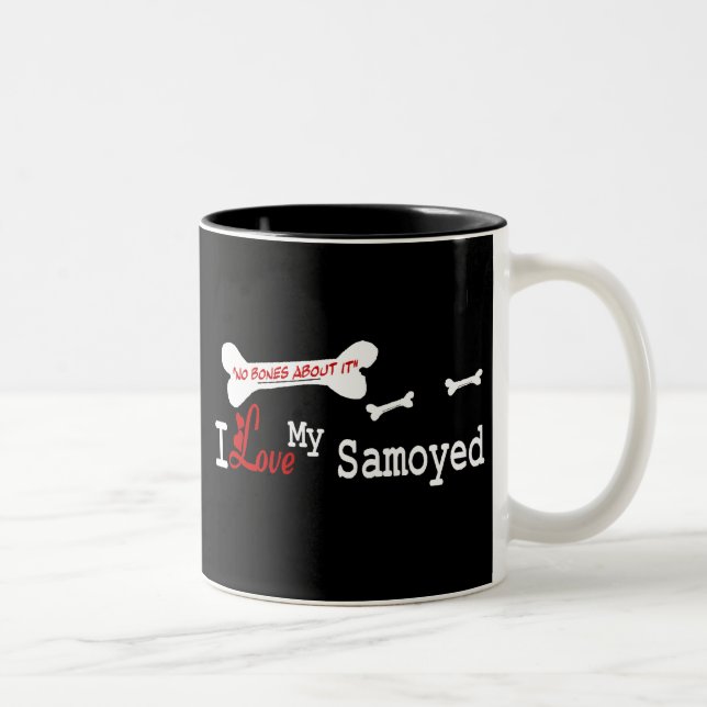 Caneca De Café Em Dois Tons Samoyed (I Love) Mug (Direita)