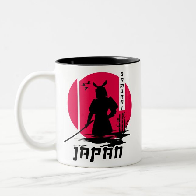 Caneca De Café Em Dois Tons Samurai Japan Ninja (Esquerda)