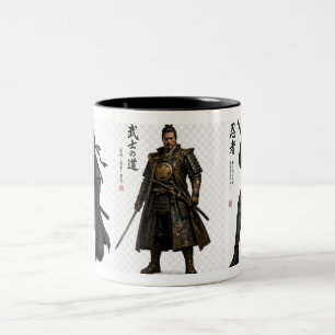 Caneca De Café Em Dois Tons Samurai Ninja Guerreiro Japonês Tom Duplo 325 ml