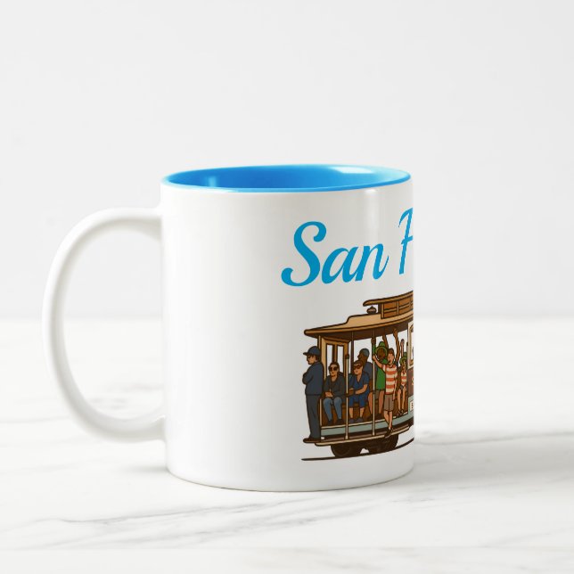 Caneca De Café Em Dois Tons San Francisco Cale Car Mug (Esquerda)