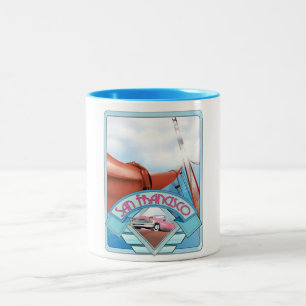 Caneca De Café Em Dois Tons San Francisco, EUA, cartaz de viagem