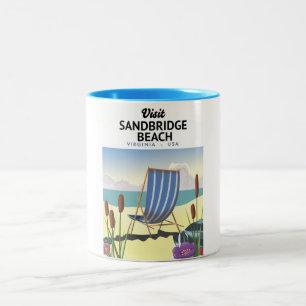 Caneca De Café Em Dois Tons Sandbridge Beach Virginia USA,