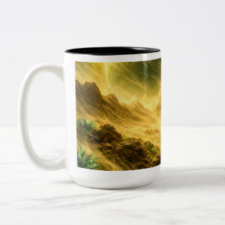 Caneca De Café Em Dois Tons Sandstorm on Yellow Planet
