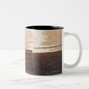 Caneca De Café Em Dois Tons Sandy Beach do por do sol 2