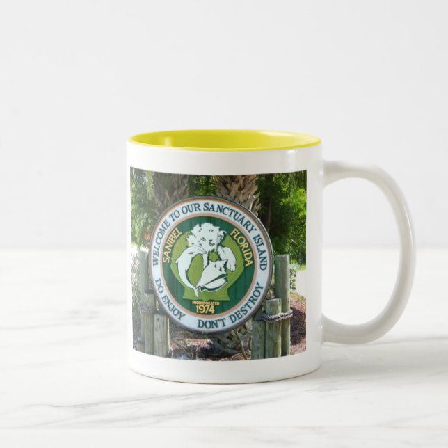 Caneca De Café Em Dois Tons Sanibel Sinal Mug (Direita)