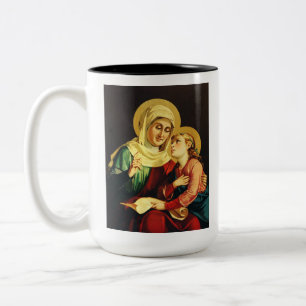 Caneca De Café Em Dois Tons Santa Ana e Virgem Maria
