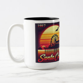 Caneca De Café Em Dois Tons Santa Carla 1987 design retrô