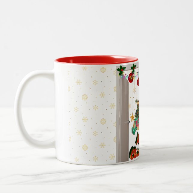 Caneca De Café Em Dois Tons Santa Claus Christmas Mug (Esquerda)