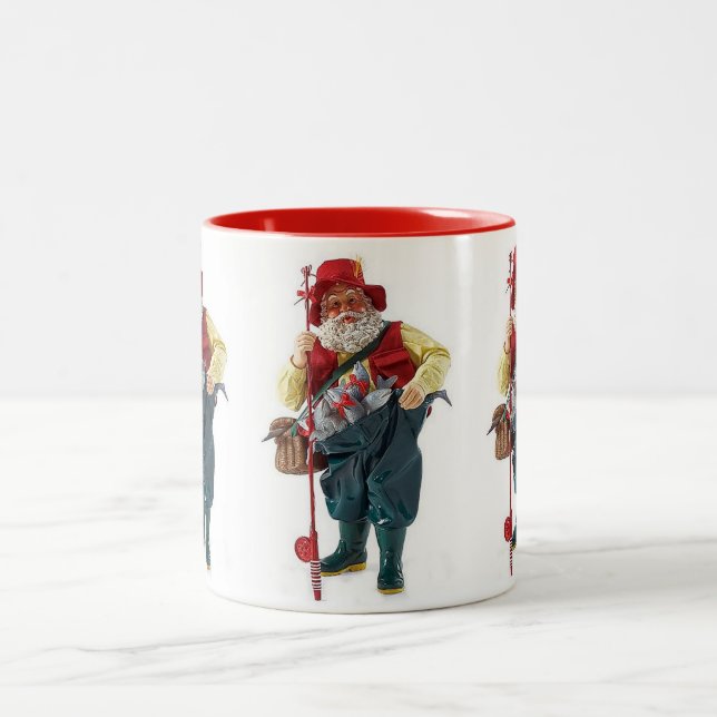 CANECA DE CAFÉ EM DOIS TONS **SANTA CLAUS** NATAL DE PESCA (Centro)