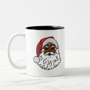 Caneca De Café Em Dois Tons santa claus preto sequestrado