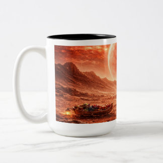 Caneca De Café Em Dois Tons Santa Delivers on Red Planet