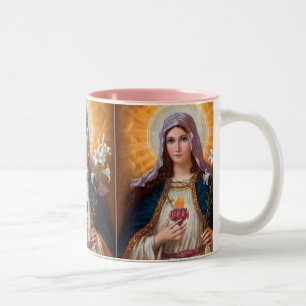 Caneca De Café Em Dois Tons Santa Mãe Maria Imaculosa coração, Rua Maria, C