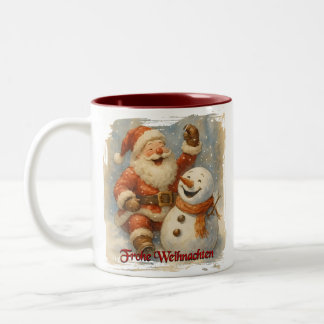 Caneca De Café Em Dois Tons Santas Lachen im Winterzauber