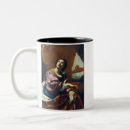 Caneca De Café Em Dois Tons Santo Cecilia por Simon Vouet