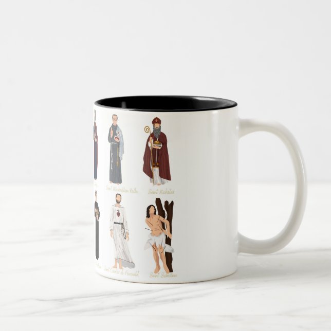 Caneca De Café Em Dois Tons Santo de Homens Católicos (Direita)