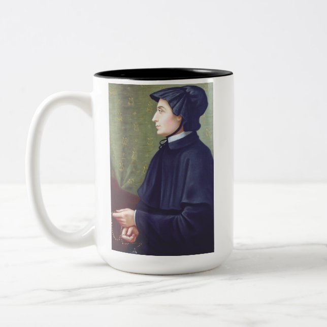 Caneca De Café Em Dois Tons Santo Elizabeth Ann Seton (Esquerda)