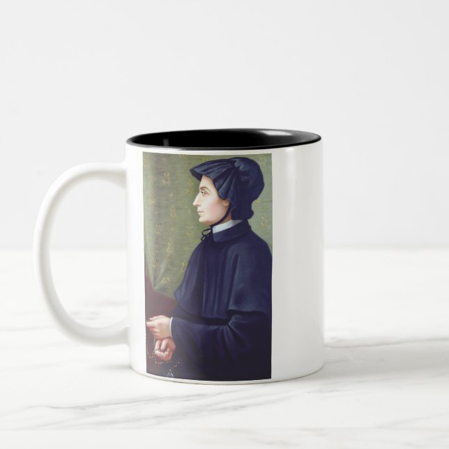 Caneca De Café Em Dois Tons Santo Elizabeth Ann Seton (Esquerda)